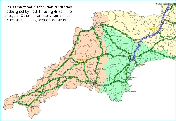 Optimised distribution territory structure